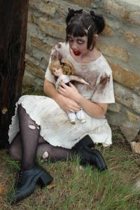 Zombie girl with doll